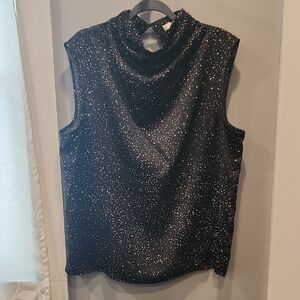 Halston Heritage Black Top with White Speckles